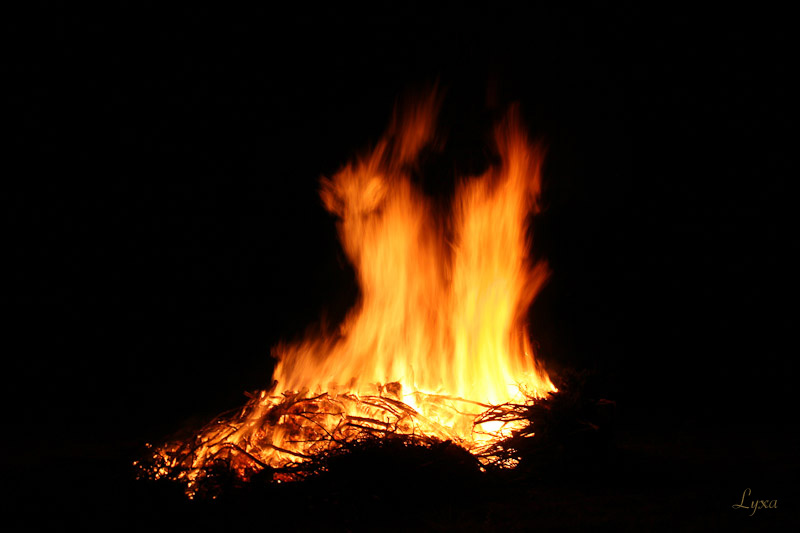 Flammes en forme de personnages (homme au bouquet)